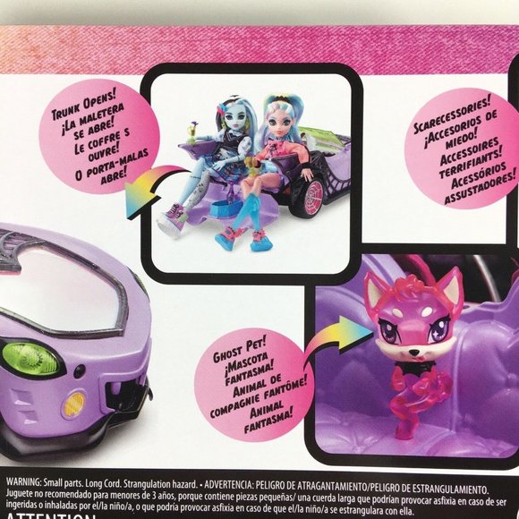 Monster High Toy Car Ghoul Mobile With Pet & Accessories Purple Convertible - Picture 6 of 16